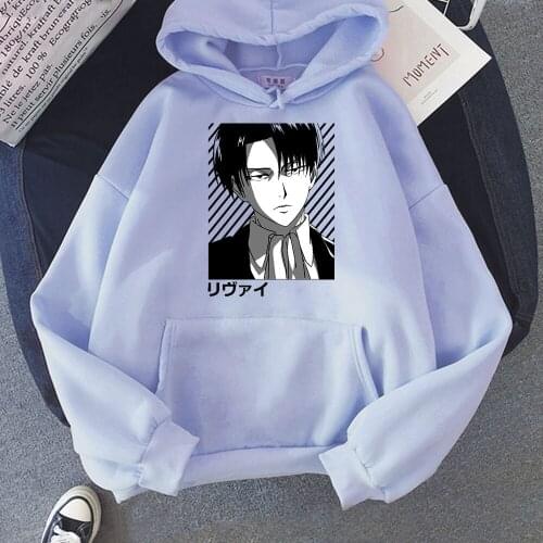 Anime Japan Attack On Titan Hoodies Sweatshirt Unisex Men Women Levi Ackerman Printed Pullover Casual Hooded Regular Clothing
