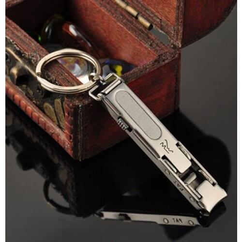 Ultra thin Foldable Stainless Toe Nail Cutter Clipper Manicure Trimming Keyring On Car