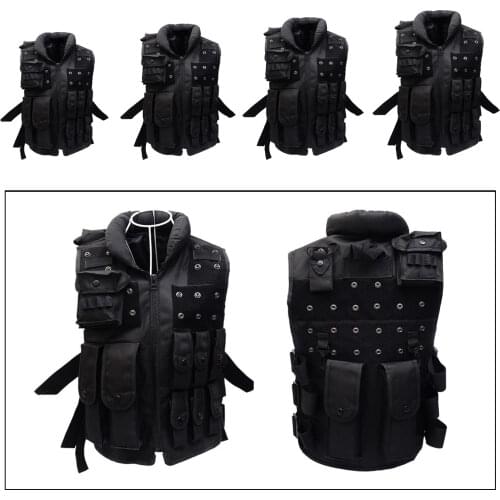 Military Tactical Vest Molle Police Assault Gear Plate Carrier Black