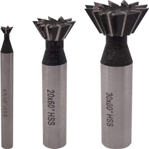 1pc 45/50/60 Degree HSS Dovetail Cutter End Mill Milling 10mm 12mm 14mm 16mm 18mm 20mm 25mm 30mm 32mm 35mm 40mm 45mm 50mm 60mm