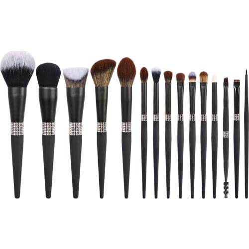 New 10/15Pcs Black Diamond Makeup Brushes Set Professional Foundation Blushes Eyeshadow Eyebrow Concealer Blending Makeup Brush