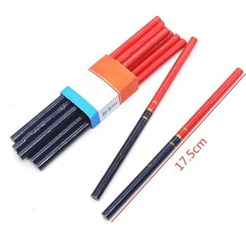 10pc Top Brand Red and Blue Two-color Woodworking Pencils Round Marker Engineering Wooden Pen Woodworking Pencil DIY Hand Tools