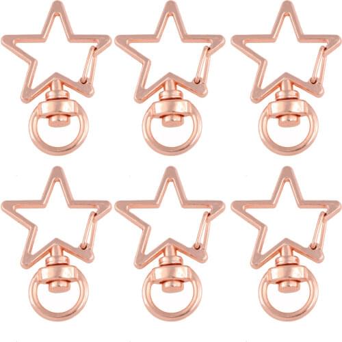 10 Pieces Metal Swivel Lobster Claw Clasp Star Shape Snap Hook Swivel Lanyard Clips Diy Supplies For Bag Jewelry Making