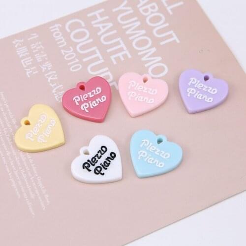10pcs Japanese And Korean Girl Cute Earrings For Women Fashion Diy Jewelry Accessories Sweet Letters Love Resin Pendant Material