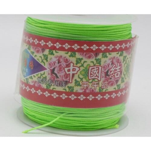 100 Meters Green String Chinese Knot Cord Synthetic Silk Jewelery Cord 0.8mm