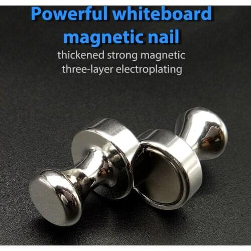 16Pcs Whiteboard Magnets Brushed Nickel Push Pin Strong Magnets Pin Magnet