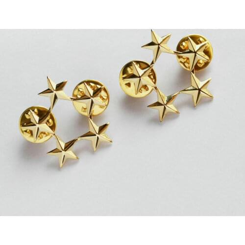 WW2 A Pair Us Army Officer 5 Star General Rank Badges Lapel Pin Brooch Gold armyshop2008