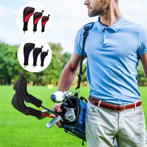 3Pcs/Set Golf Club Headcover Outdoor Sports Stick Protector Brassie Protective Cover