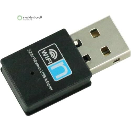 300 Mbps Wireless Mini-USB Wi-Fi Adapter wlan 802.11 b / g / n 20dBm Network LAN Dongle Support DSSS 13 Work Channels