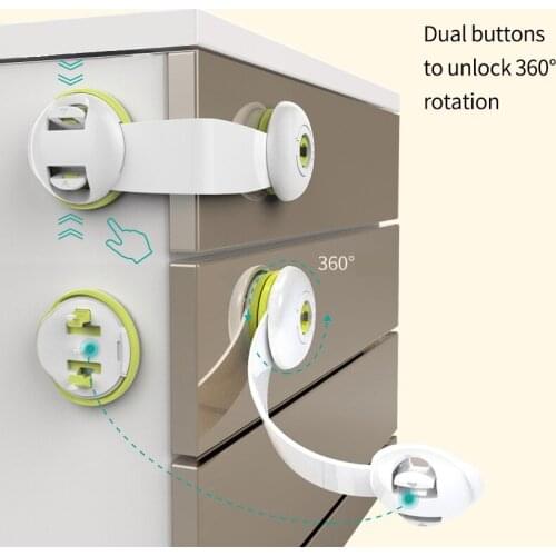4Pcs Baby Safety Lock Children Cabinet Drawer Door Fridge Blockers Plastic Lock for Kids Safety Protection Cover Cabinet Lock