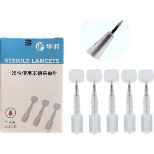 50pcs sterile lancets Prismatic needle Triangular needle 23G disposable sterile three-edged needle