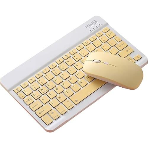 78 Key Mini Keyboard 10-inch BT Keyboard and Mouse Set 2.4G 3-level DPI Adjustable BT Mouse for Android/IOS/Windows