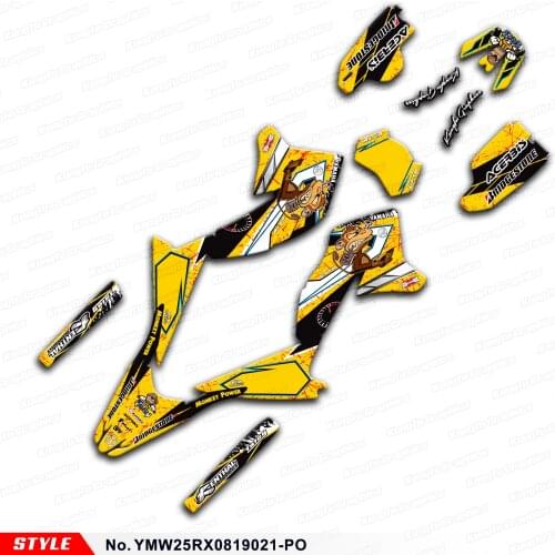 Aftermarket Custom Graphics for WR250X WR250R 2008 2009 2010 2011 2012 2013 2014 2015 2016 to 2020, Style No.YMW25RX0819021-PO