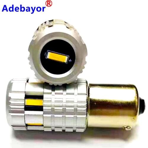 Adebayor 2PCS 1156 P21W W21W WY21W Canbus Car Bulb 6smd 1860 LED Reverse DRL Turn Signal White Yellow indicator Light