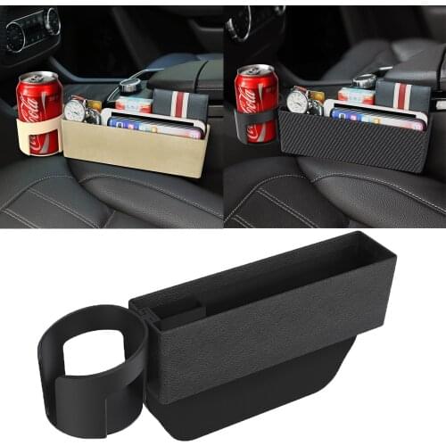 Car Seat Crevice Storage Box Slot Multi-function Organizer Car Foldable Quilted Cup Holder Car Interior Accessories Car Storage