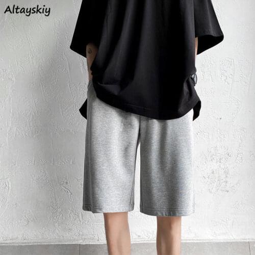 Casual Pants Women Knee Length Solid Loose All-match Minimalist Couple Unisex Sports Leisure Popular Students Trendy Summer Ins