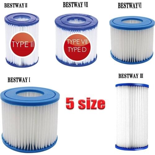 For BESTWAY I II III VI Universal Replacements for Pool Cleaning 5 Sizes Swimming Pool Equipment Type C Filter Pumps Cartridges