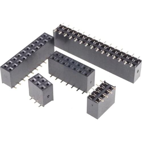 100pcs 2.54mm PCB Female Header Dual Row Pin Header SMD /SMT 4 Pin 6 8 10 12 14 16 18 20 24 26 30 40 50 60 80 Pin 8.50 Height