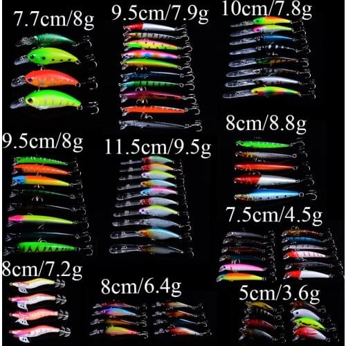 Mixed 10 Models Artificial High Quality Bait Fishing Lure Minnow wobbler tackle crankbait Carp Fishing Tackle