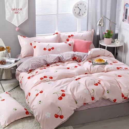 Cartoon Pig Bedding Sets 3/4pcs Geometric Pattern Bed Linings Duvet Cover Bed Sheet Pillowcases Cover Set