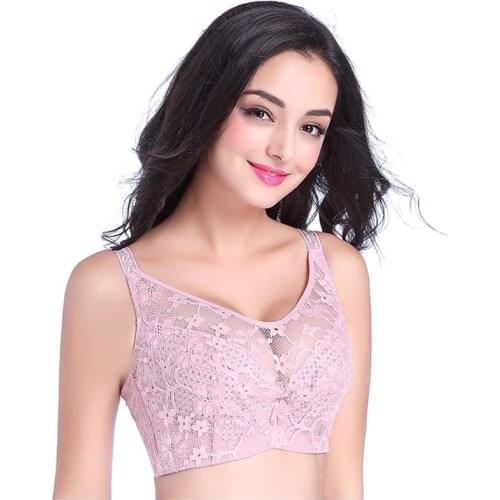 Plus Size Lace Wireless Bra Sexy Push Up Bras for Women Thin Sexy Lingerie 36 To 42
