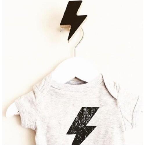 Ins Style Lightning Wall Decorate Children Room Wooden Clothes Hook For Kids Room Eco Friendly Hanger Creative Home Decor 1PC