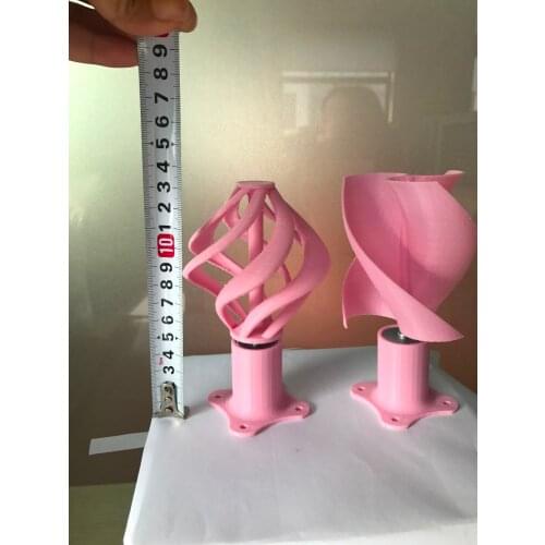 DC Micro Motor Small LED lights Vertical Axis Wind Turbine Generator Blades full set DIY wind generator windmill pink color Fun