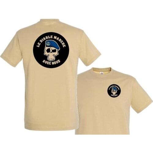 Le Diable Marche Avec Nous - Tdm Troupes De Marine 2019 Men Fashion Funny Streetwear Brand Clothing Personality Tees