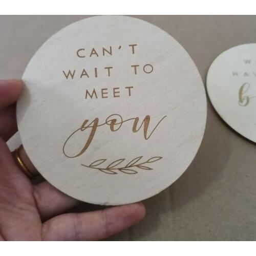Set of 20 Can't Wait to Meet You Pregnancy Reveal Announcement Sign Wooden Pregnancy Photo Sign