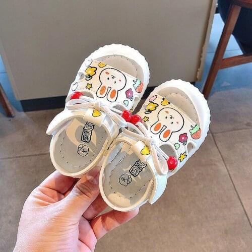 2021 summer new Korean childrens Baotou sandals girls' soft soled beach shoes anti kick baby toddlers