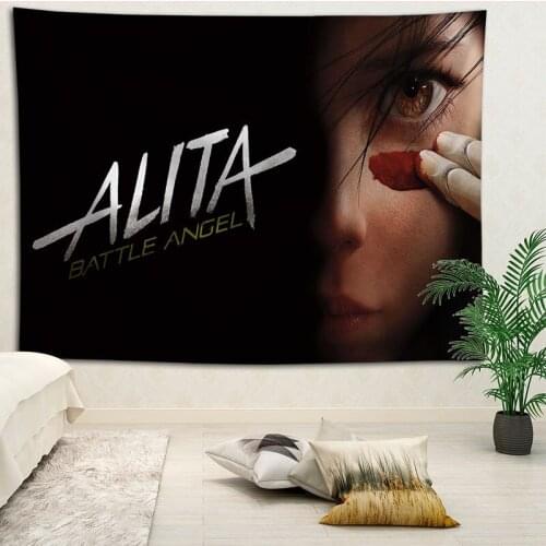 Custom Alita Battle Angel Living room decoration tapestry sofa beach mat background wall hanging cloth tapestries More size