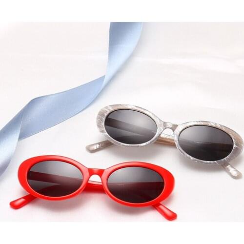 Promotion Retro Small Oval Plastic Vintage Sunglasses UV400 Shield Glasses for Women
