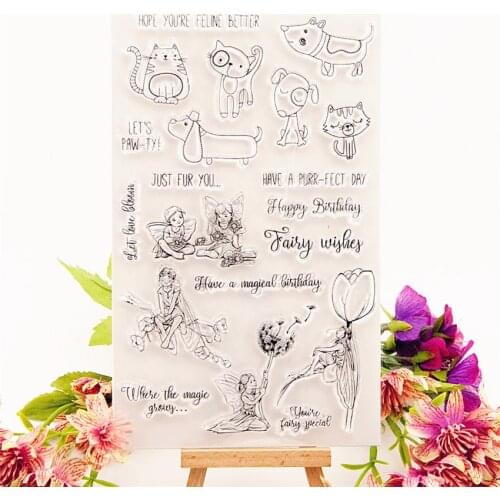 13x21cm cat paradise Transparent Silicone Rubber Clear Stamps cartoon Scrapbooking/DIY Easter Childrens toys album