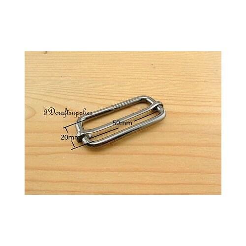 Strap adjuster rectangle sliders Heavy duty gunmetal 50mm 2 inch 10pcs U19
