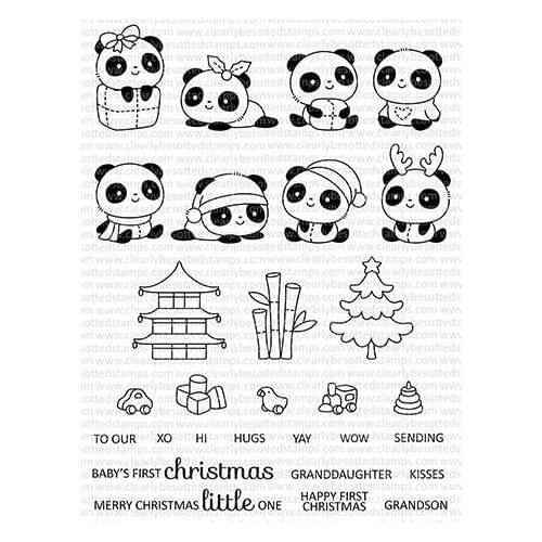 Christmas Panda Plushies Transparent Clear Silicone Stamp/Seal for DIY scrapbooking/photo album Decorative clear stamp A0428