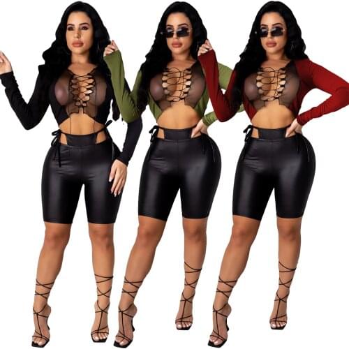 Sexy Fashion Womens Splicing Color Bandage Clubwear 2020 New Summer Crop Tops Skinny Basic Tee Vest