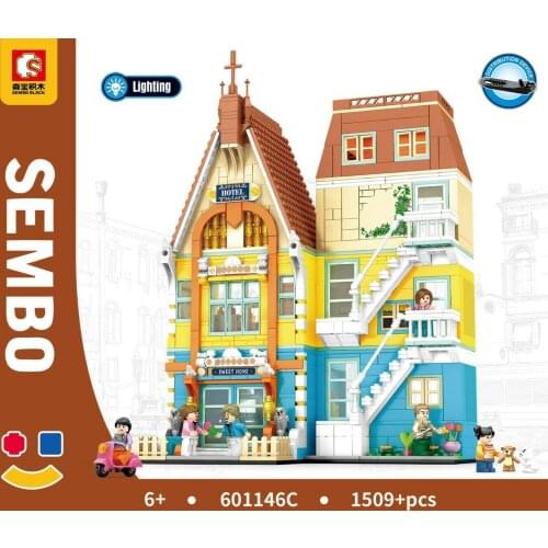 Sembo 601146 Blocks Kids Building Toys Girls Gift Flat House Puzzle with Lighting no box