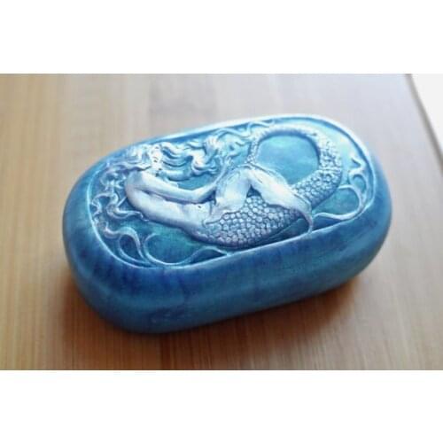 Silicone Mold Mermaid Soap Oval / Siren Soap DIY Soaps Molds Aroma Stone Molds Handmade Beautiful Seabed Mermaid Moulds PRZY 001