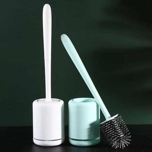Silicone Head Plastic Head Toilet Brush Quick Draining Clean Tool Cleaning Brush Bathroom Accessories