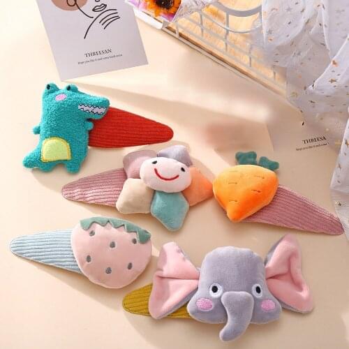 Cute Dinosaur Hair Clip Girls Side Clip Korean Net Red Bang Clip Ins Headdress Cartoon Clip Carrot Hairpin
