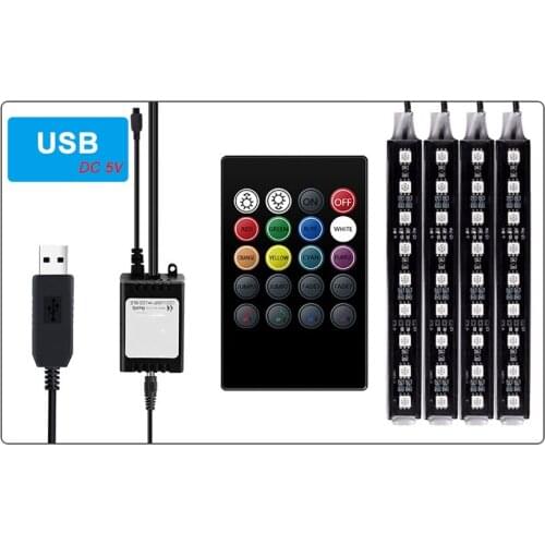 Led Car Foot Ambient Light With USB Cigarette Lighter Backlight Music Control App RGB Auto Interior Decorative Atmosphere Lights