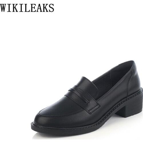 Block Heels Patent Leather Oxford Shoes for Women Low Heels Leather Casual Shoes Korean Fashion Slip on Shoes for Women Zapatos