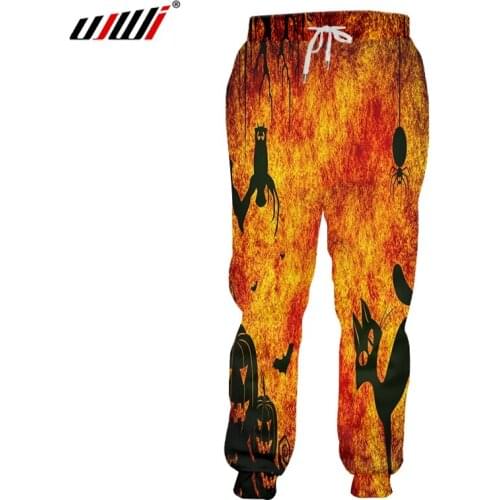 UJWI New Trend Cat spider Mens Sweatpants 3D Halloween Punk Rock Man Pants Printed Fashion Streetwear Unisex Clothings