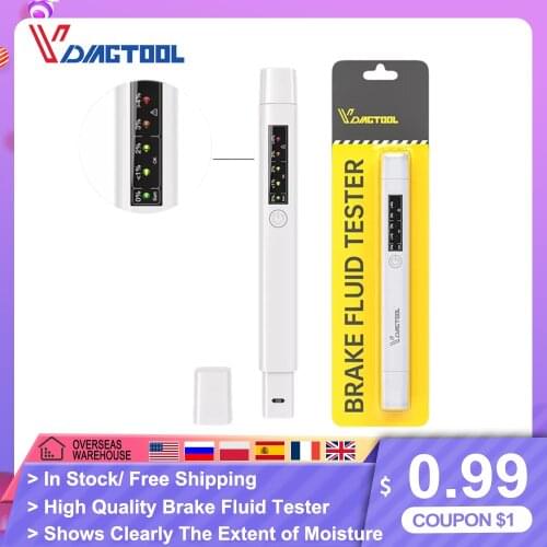 Vdiagtool Car Brake Fluid Tester Auto Automotive Car Brake 5 LED indicator display Liquid Digital Tester Testing Tool