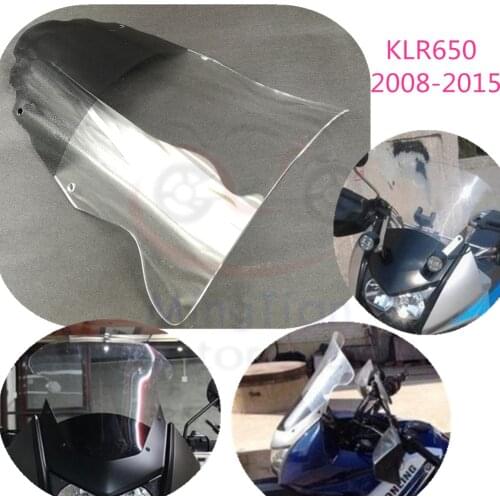 KLR650 2008-2015 Wind Shield Motorbike Accessories High Quality ABS 4mm Motorcycle Windscreen Screen Windshield for Kawasaki