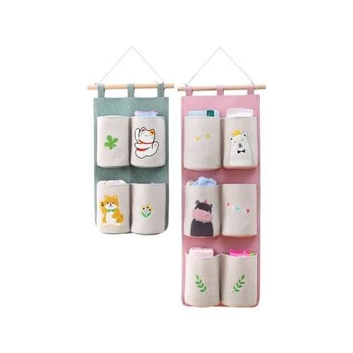 Large capacity fabric storage bag hanging bag wall hanging debris bag wall mounted multi-layer locker bed storage bag