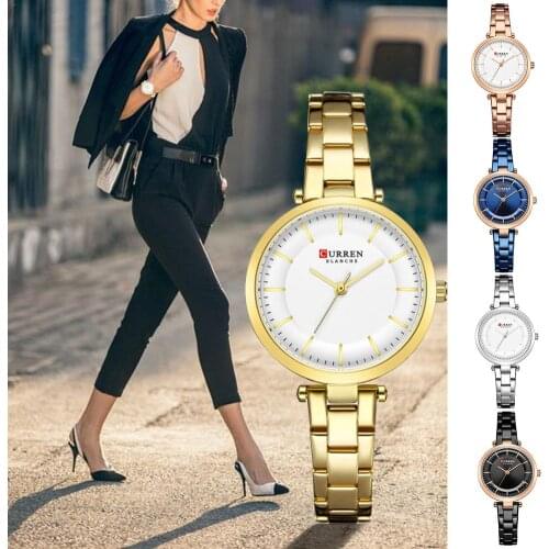 For Curren Womens Watches 2019 Brand Luxury Watch Women Rose Gold Quartz Waterproof Womens Wristwatch Top Brand Luxury