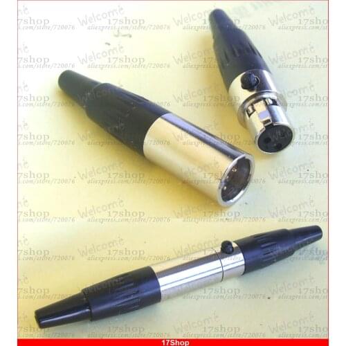 10set Connector M/F- Mini XLR 3-Pin Male plug Cable Inline Female plug 3-pin TA3