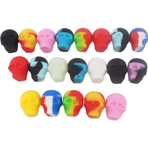 10pcs pcs New style 3ml skull silicone container food-grade silicone material for wax oil dab cigrette cream jar