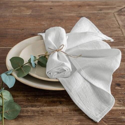 100% Frence Flax Linen White Napkins 32*44cm Table Placemat Cotton Fabric Cocktail Napkins Dinner Napkins servilletas de tela